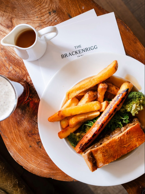 Pie and chips at The Brackenrigg Inn