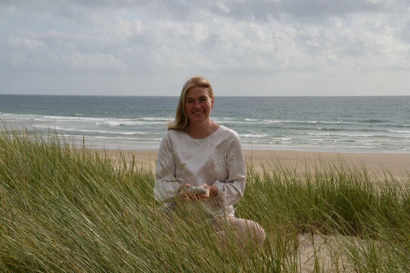 Laurie Bell mindfulness and meditation on the dunes