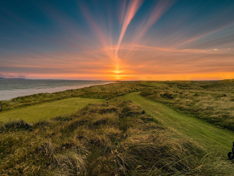 Sunset over The Machrie golf course