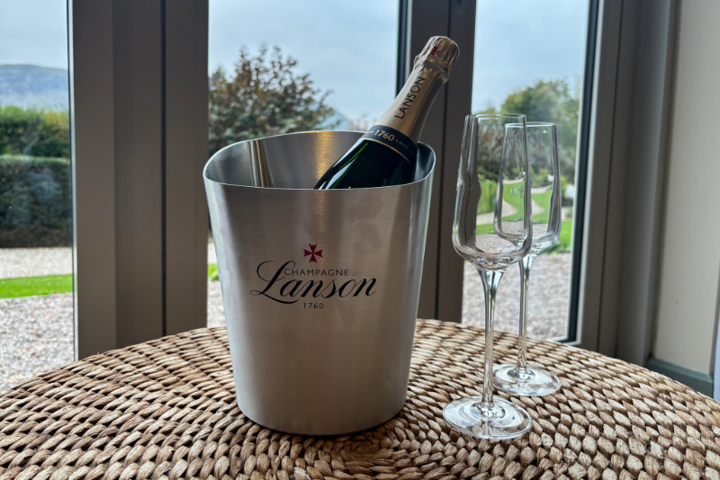 Lanson champagne in a room at Another Place, The Lake on Ullswater