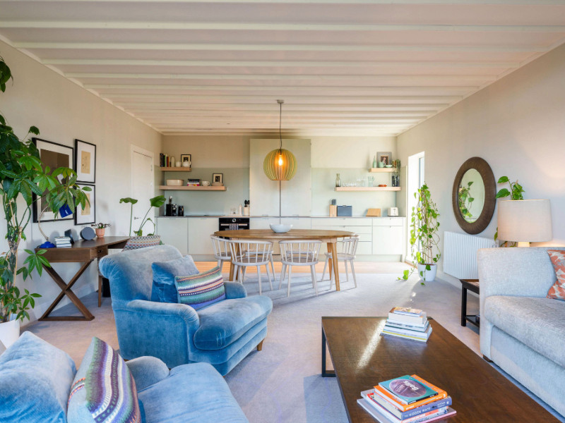 Living area of the two-bedroom lodges