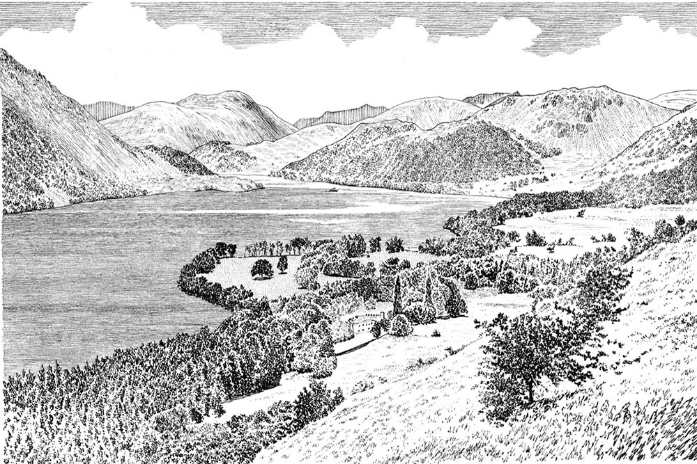 Image of a sketch of the landscape