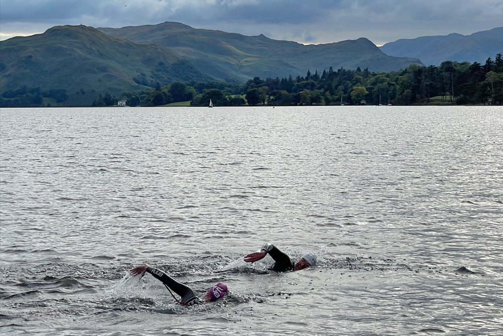 Helen jenkins swimming Ullswater another place the lake
