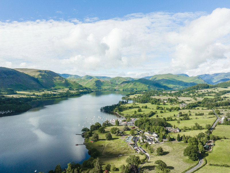 Two paddle boarders on Ullswater