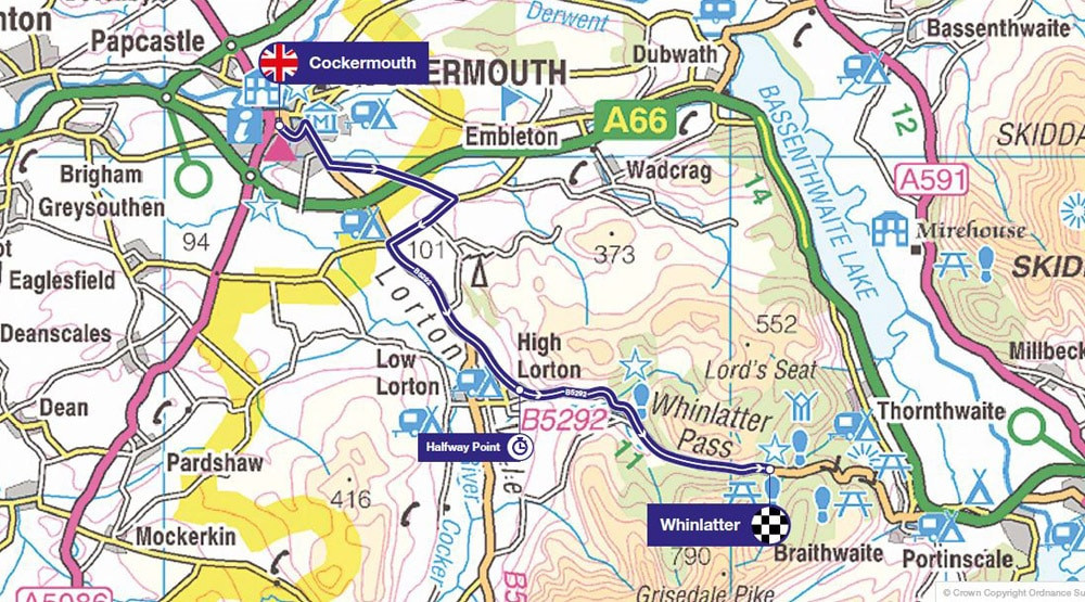 tour of Britain stage 5 map