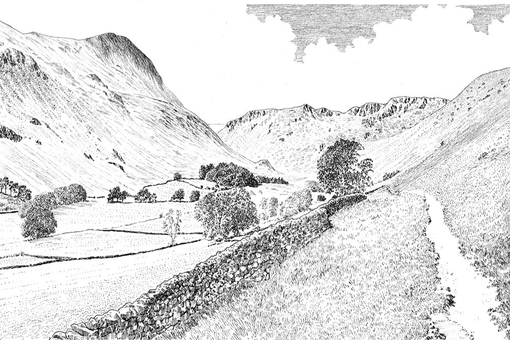 image of a sketch of the landscape
