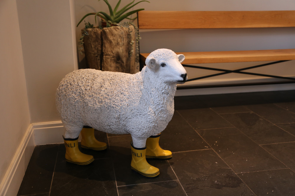 Dolly the Sheep by front desk at Another Place, The Machrie