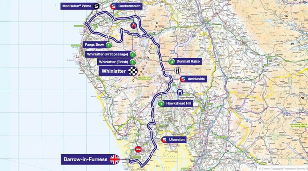tour of Britain stage 5 map