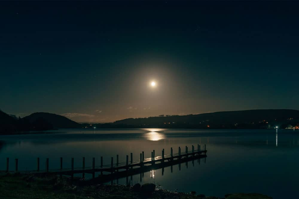 full moon Lake District dark skies 