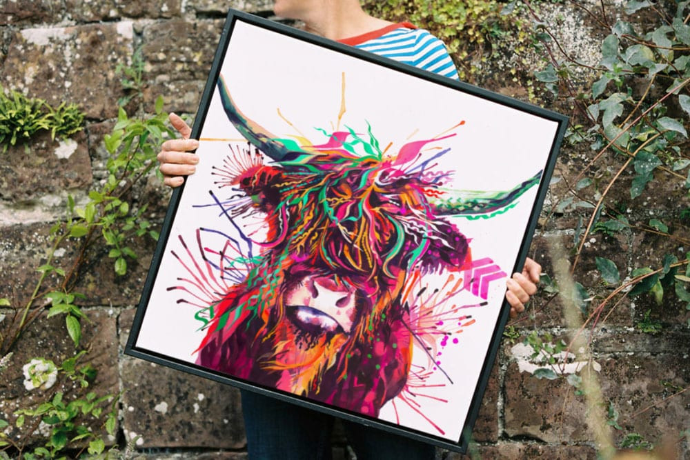 image of a highland cow painting 