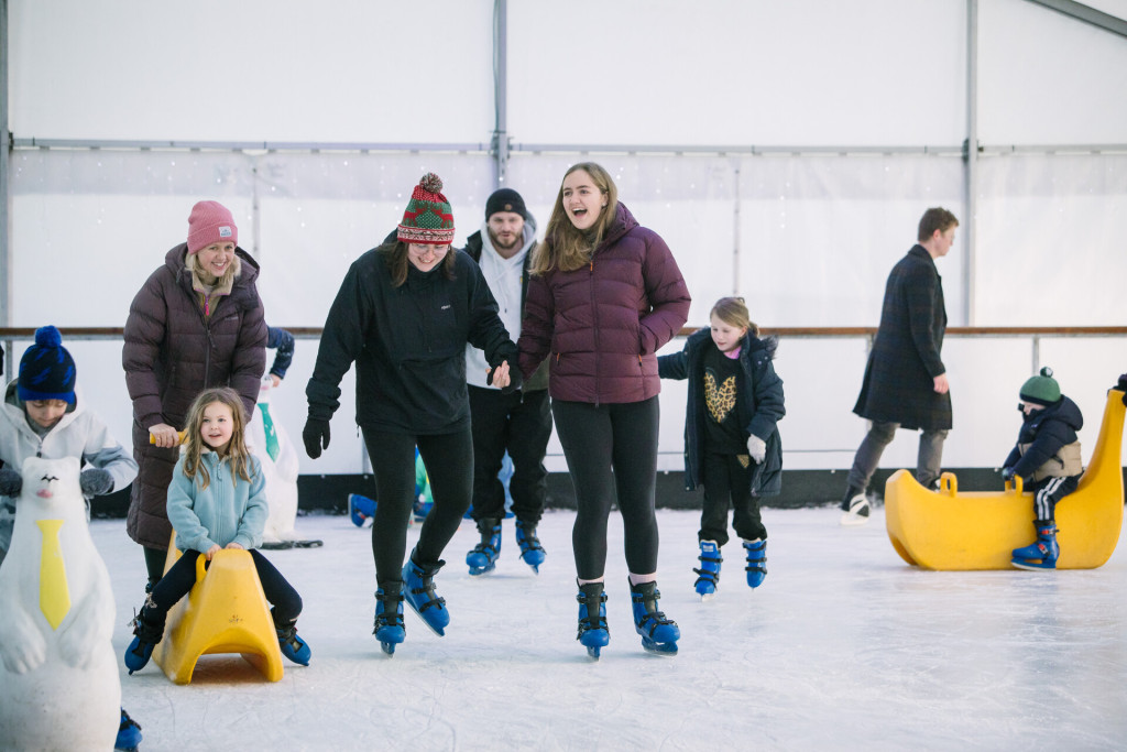 Families enjoying the rink