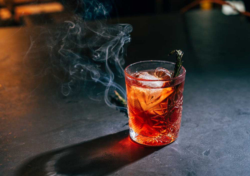 Smoked Rosemary Negroni Cocktail Recipe Another Place The Lake