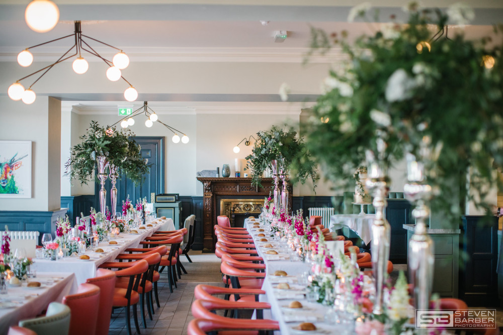Tables set up in Rampsbeck for a wedding