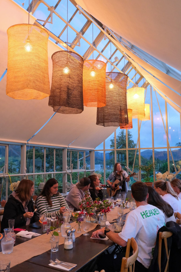 Long table dinner in The Glasshouse