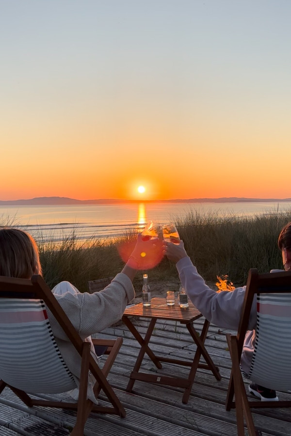 Drinks on the deck at Another Place, The Machrie