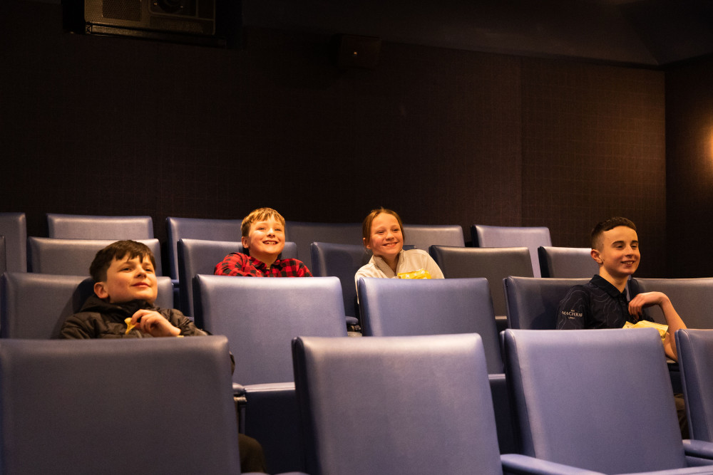 Watching a film in the cinema at Another Place The Machrie