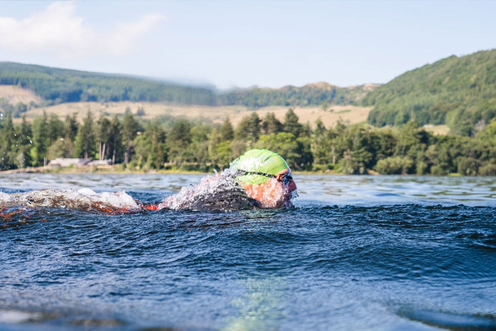 Cross lake swim