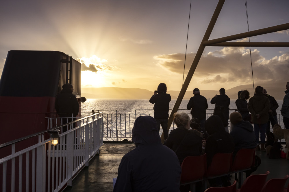 Sunset on board the Calmac ferry
