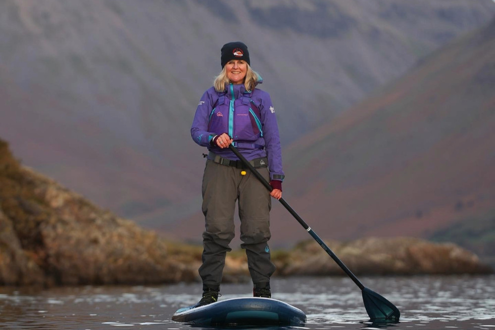 Ho Moseley paddlboarding on the lakes in the lake district
