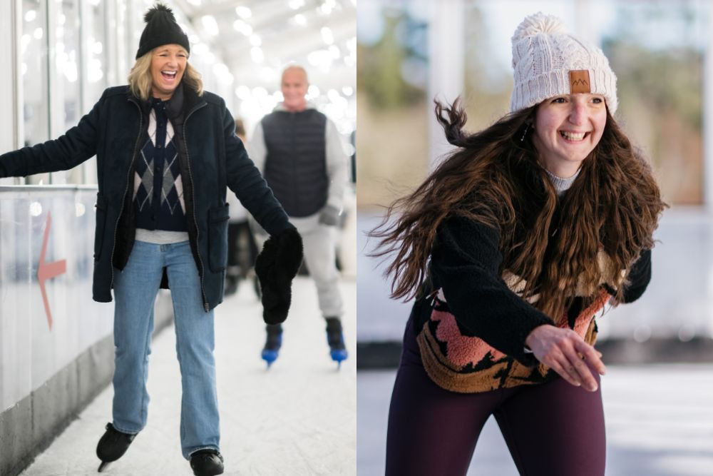 Ladies ice skating