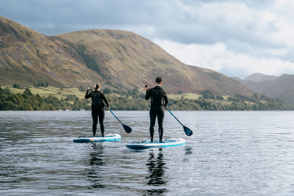 Paddleboarding on the lake
