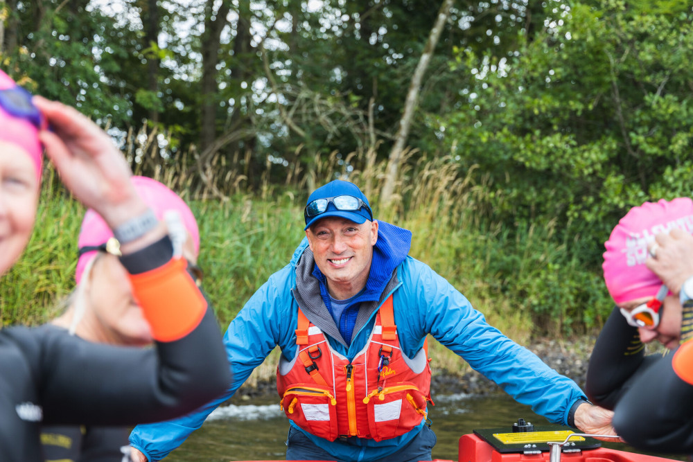 Colin Hill, cold water swimming expert at Another Place, The Lake