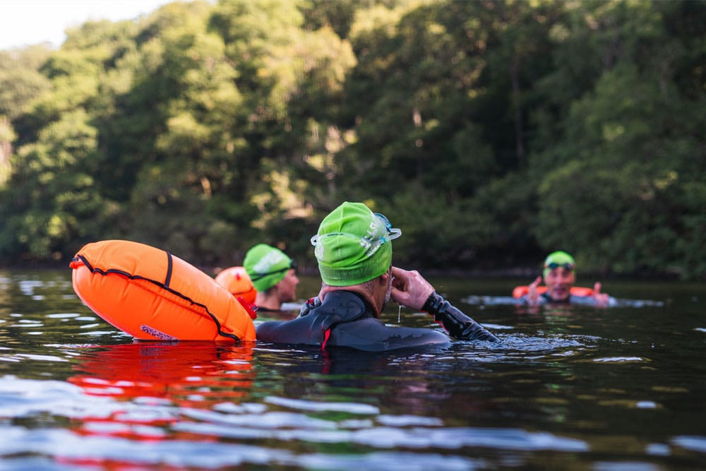 Guided open water swimming with Colin Hill at Another Place, The Lake