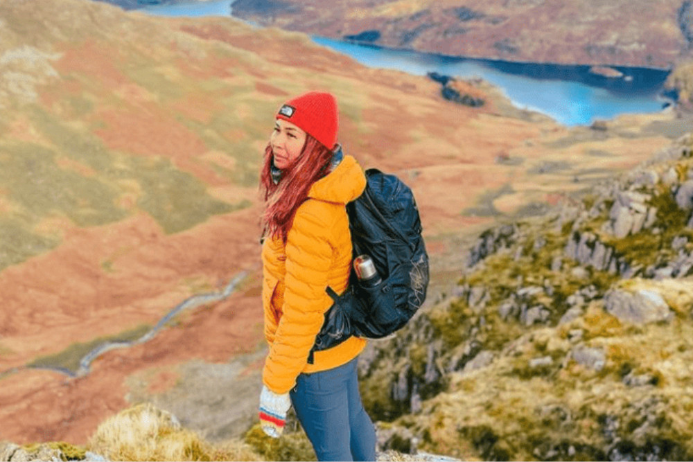 Thao walking in the fells in the lake district 