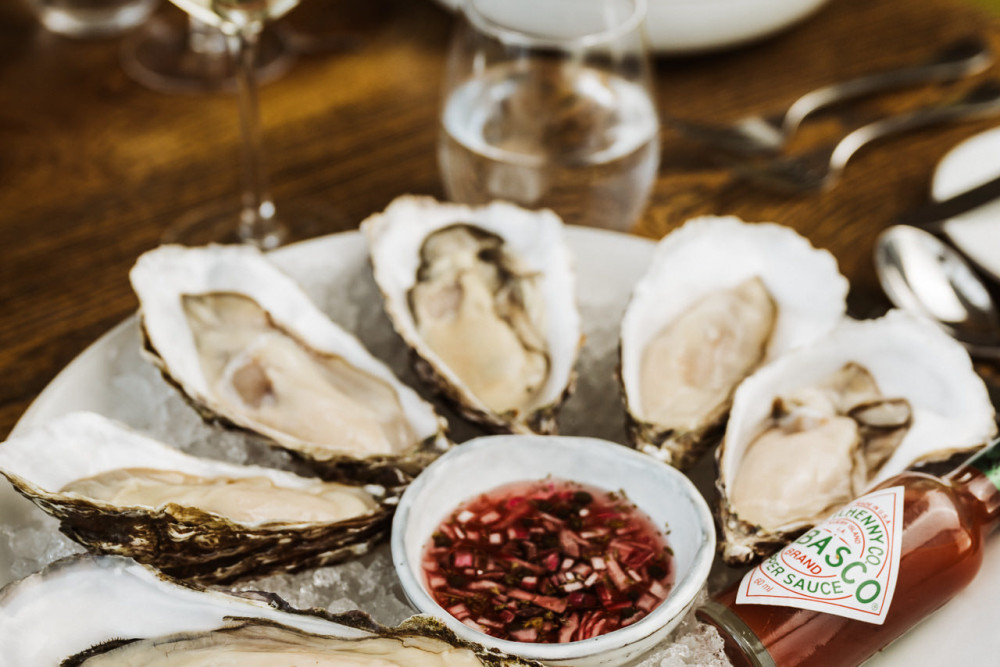 Oysters served at Another Place, The Machrie