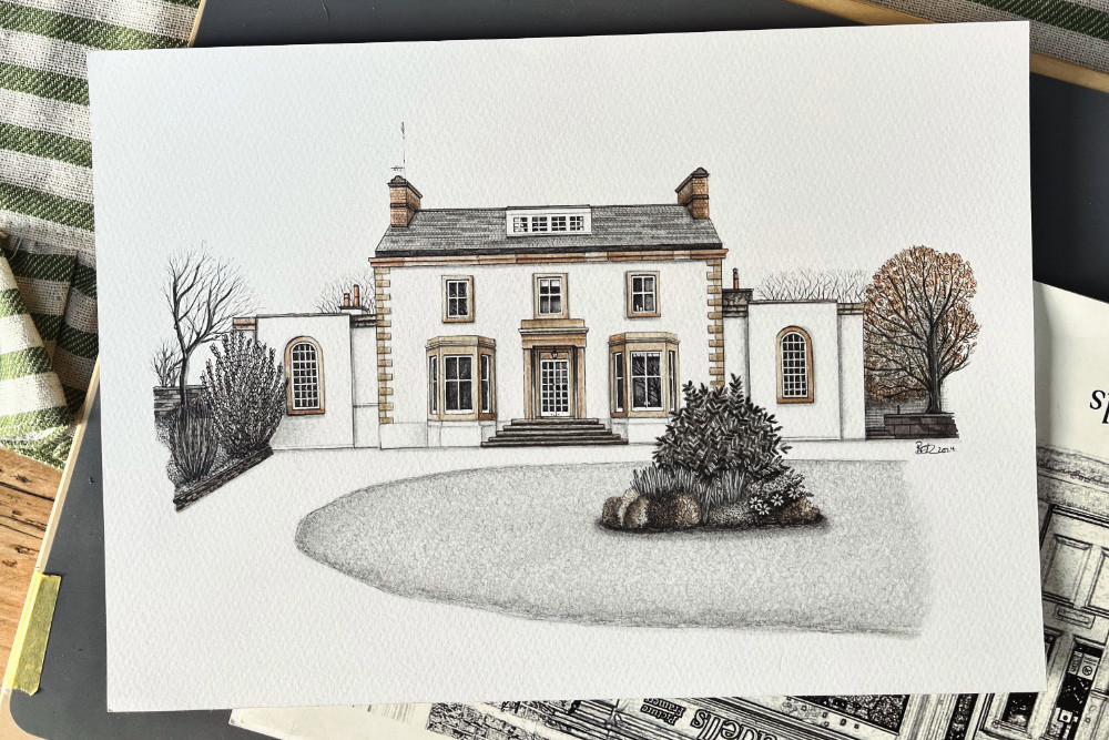 Beth Tidmarh's pen and ink drawing of Hallin Fell