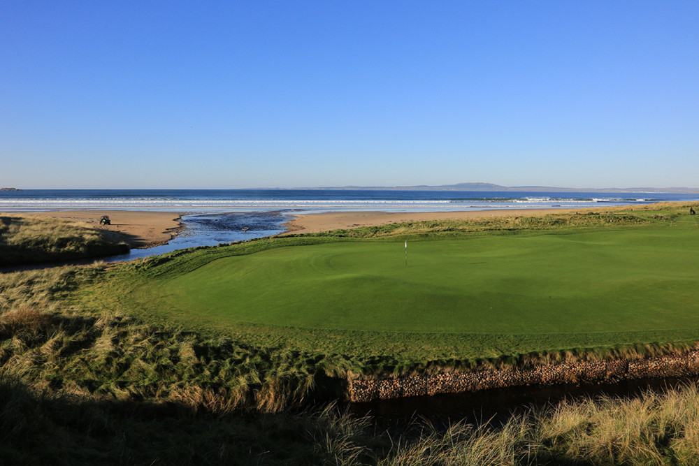 The green at the par-5 2nd is spectacularly situated