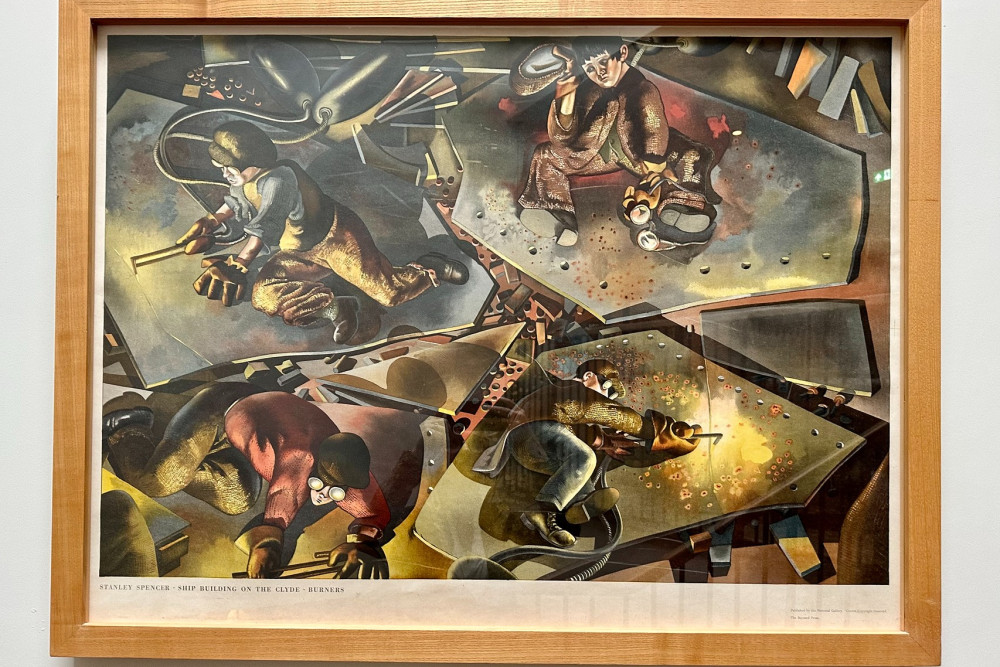 Shipbuilding on the Clyde: Burners 1940, by Stanley Spencer