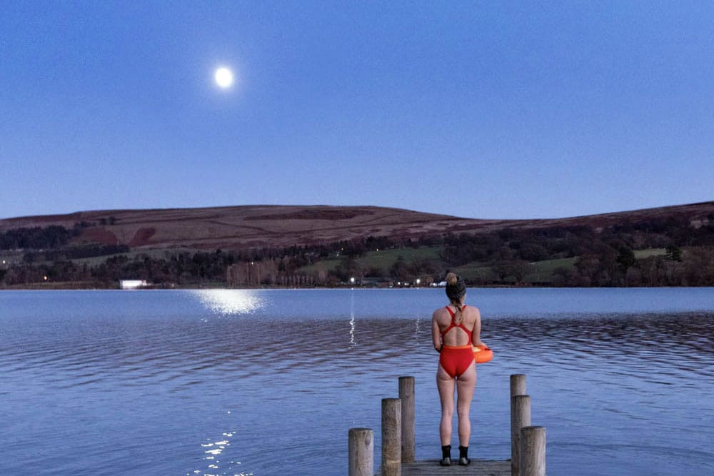 Full moon swim at Another Place the Lake