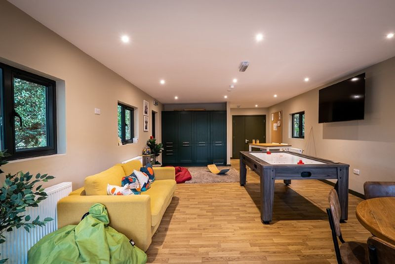 Interior photo of the kids zone den