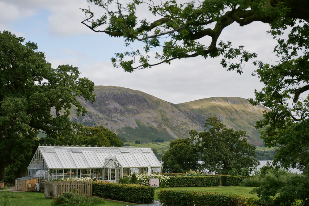 Glasshouse overlooking the fells at Another Place, The Lake